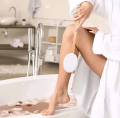AmazerBath Lotion Applicator for Back Feet w 4 White Replacement Pads NEW