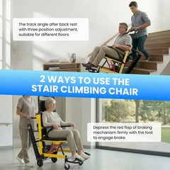 Motorized Stair Climbing Wheelchair , 441Lbs Lockable Seat for Indoor/Outdoor
