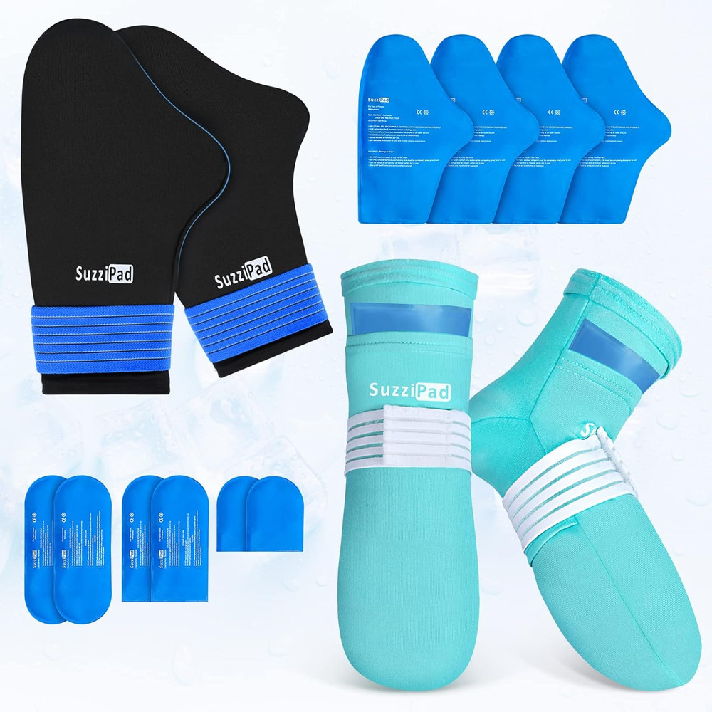 Suzzipad Cold Gloves and Socks for Chemotherapy, Chemo Ice Packs for Hands and F