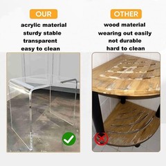 Heavy-Duty 700lbs Clear Acrylic Stool,Bathroom Shower Bench,16x11x16in Shower…