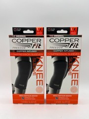 2x COPPER FIT ORIGINAL COPPER INFUSED COMPRESSION KNEE SLEEVE LARGE NEW MR 1087