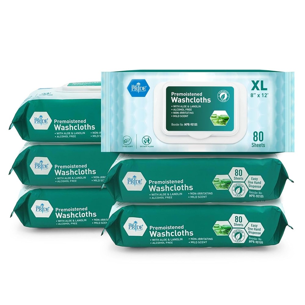 Adult Body Wipes 80 Count, Extra Soft Aloe Vera, Large Disposable Cleansing Wipe
