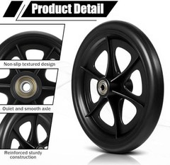 4 Pack 8 Inch Walker Wheels Replacement, Solid Wheelchair Front Wheels Anti-S…