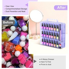 Beloving Nail Polish Organizer Case For 48 Bottles Nail Polish Holder