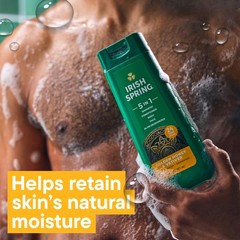Irish Spring 5 In 1 Moisturizing Body Wash For Men Shampoo Conditioner Body And
