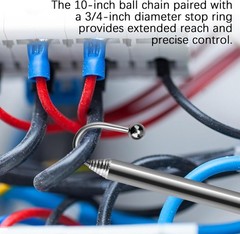 2 Pack Telescoping Wire Reacher Pole, 7.8–38 in, Chain Stop Ring