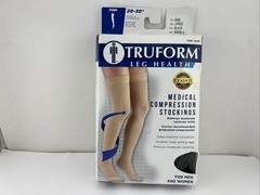 Truform Medical Compression Stockings 20-30mmHg, Closed Toe, LARGE, Black 1pair
