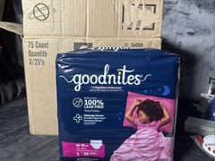 Goodnites Nighttime Bedwetting Underwear, Size Large 75 COUNT Girls Weight 68-95