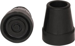Replacement Cane Tips, 3/4 inch / 1.9 cm diameter, Black, Two Tips
