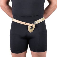 Hernia Truss, Single Spring, Inguinal Pad Compression, Plated Steel Shank, Adjus