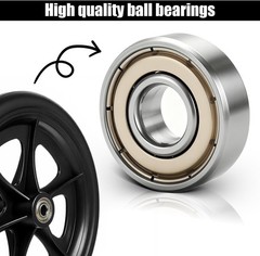 4 Pack 8 Inch Walker Wheels Replacement, Solid Wheelchair Front Wheels Anti-S…