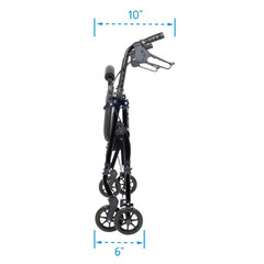 Aluminium Step N Rest Rollator Walker, Padded Seat, 6″ Wheels, Backrest, Storage