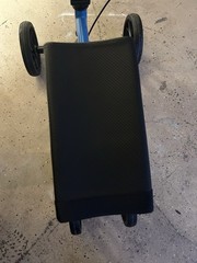 BlessReach 4-Wheel Knee Walker Scooter with Handbrakes, Blue/Black/White