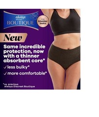 ALWAYS Discreet Boutique Incontinence Underwear, XL ,Black,16 Count. 2 PACKAGES