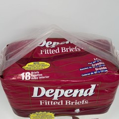 Vintage Depend Fitted Briefs 18 Diapers Large 1996 USA Leakage Barrier 90s NOS