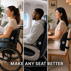 Lumbar Support Pillow for Office Chair & Car – Memory Foam Back Cushion, Improve