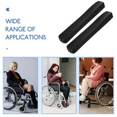 1 Pair Reusable PU Foam Wheelchair Armrest Pads Comfortable Black Cover Set