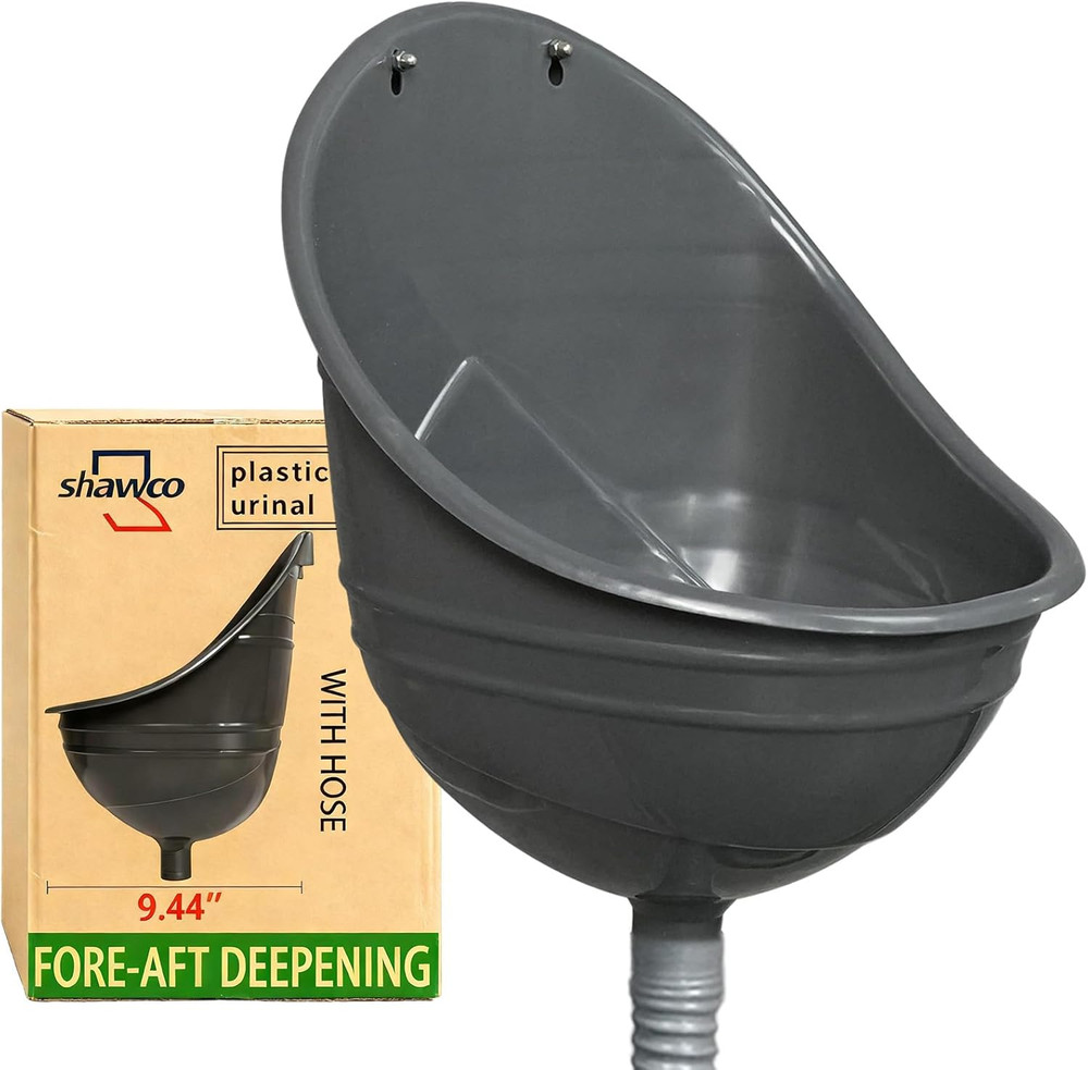 Waterless Wall-Mounted Urinal for Men with No-Drill Installation