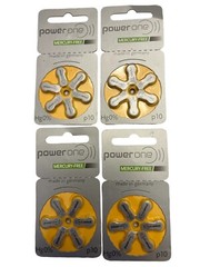 Powerone Hearing Aid Batteries Size P10 – 4 Packs Of 6, 24 Batteries Total
