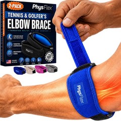 Adjustable Elbow Brace 2-Pack for Men & Women – Tennis & Golfer’s Support Strap,