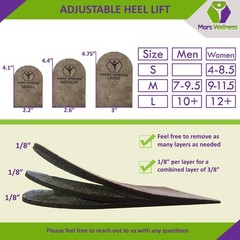 Premium Adjustable Orthopedic Heel Lift – Made in The USA – for Heel Pain and