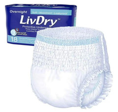 LivDry Adult S Incontinence Underwear Leak Protection Small,18-Pack