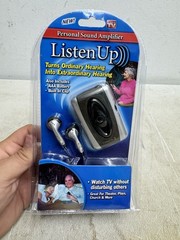 Listen Up Personal Sound Amplifier With Ear Buds As Seen On TV Factory Sealed