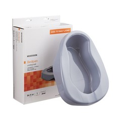 McKesson Contoured Bedpan 4-1/4 Inch Polyethylene Gray 6 per Case 146-RTLPC23212