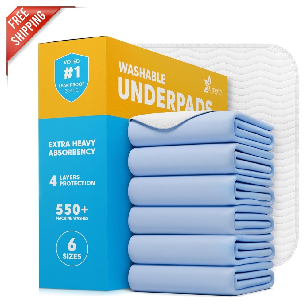 High Absorbency Quilted Underpads for Seniors and Pets – 34×36 INCHES Pack of 6