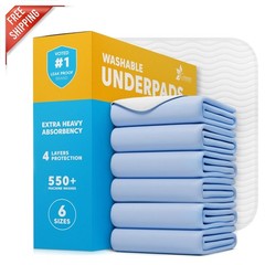 High Absorbency Quilted Underpads for Seniors and Pets – 34×36 INCHES Pack of 6