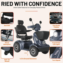 Heavy Duty All-Terrain Mobility Scooter for Adults & Seniors – 1000W Peak Motor,