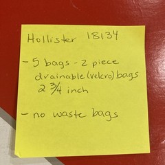 5 Ct HOLLISTER 18134 New Image 2-Piece Drainable Pouch 2-3/4″ **No Waste Bags**