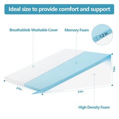 Nordjager Wedge Pillow for Sleeping & – 10 inch, Grey & White