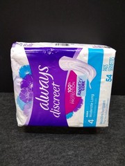 Always Discreet Pads for Women Plus 4 Moderate Long Rapid Dry Core 54 Pads