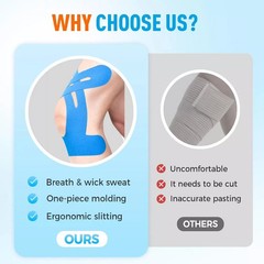 Precut Kinesiology Sport Tape for Knees Support Stability Running Gym Breathable