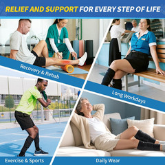 Calf Brace for Torn Calf Muscle – 2 Pack Adjustable Neoprene Compression Sleeve
