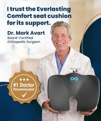 Everlasting Comfort Memory Foam Seat Cushion – Sciatica Tailbone Pain Relief