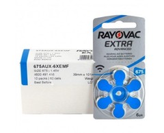 60x Rayovac Extra Advanced Size 675 Mf PR44 Hearing Aid Batteries 1.45V Zinc Air