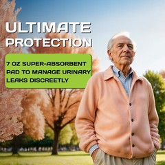 Incontinence Underwear for Men.Pure Cotton Washable Panties with Super absorbent