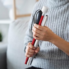 Blind Cane Stick – Mobility Reflective Red-White Foldable Walking Baston para