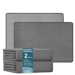34×52 Inch Washable Underpads Reusable Bed Heavy Duty Incontinence Gray Pad
