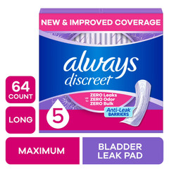 Always Discreet Pads Heavy Absorbency Long Length 64Ct Women