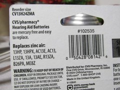 CVS Hearing Aid Zinc Air Batteries 1.45v Size 13 Pack of 12 Expiration 2028