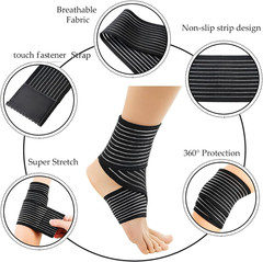 Compression Bandage Wraps for Leg, Elastic Calf Compression Sleeve Ankle Support