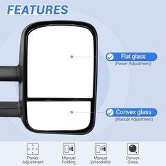 Towing Mirrors Compatible with 1988-1998 Chevy/GMC C1500 K1500 1988-2000