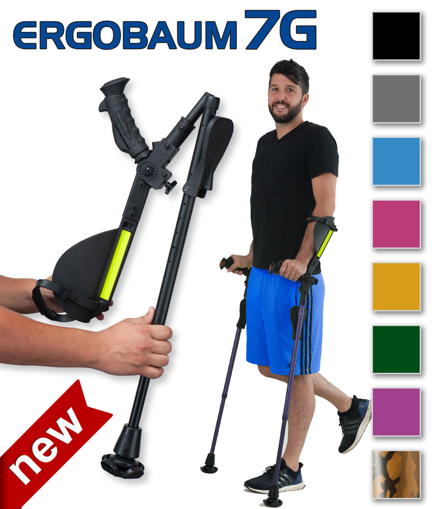1 Pair Refurbished Ergobaum7G Ergonomic Crutches -Brand New Components- 7 Colors