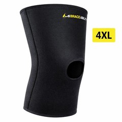 BraceAbility Neoprene Compression Knee Sleeve 4XL Black Support Sleeve