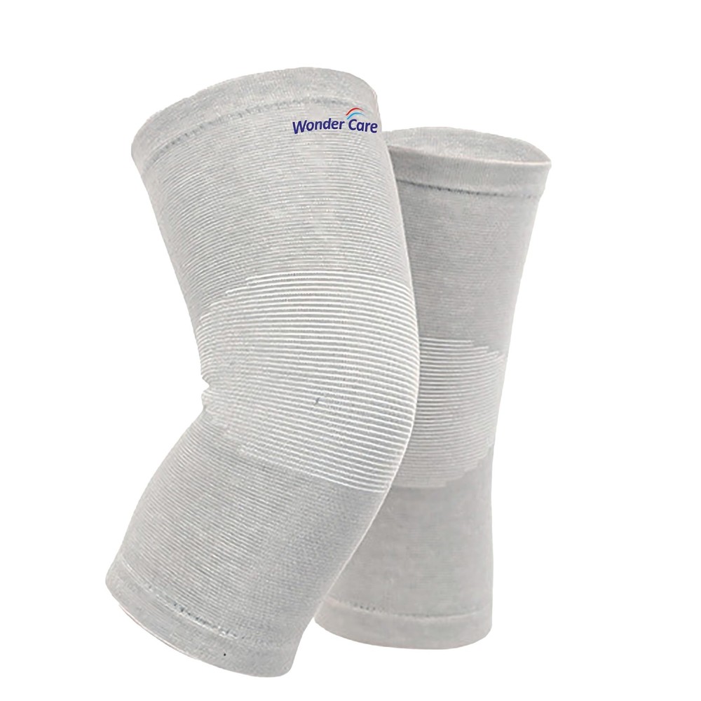 Wonder Care 2-Pack Bamboo Knee Compression Sleeve for Men and XX-Large, Grey