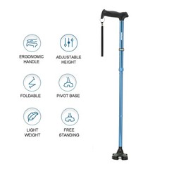 Foldable Walking Cane for Men & Women,Adjustable,Lightweight,Self Standing Pivot