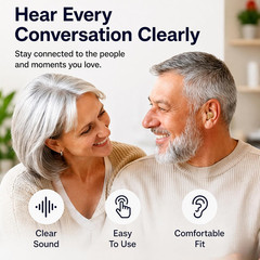 Rechargeable Hearing Aids for Seniors, 16-Channel DSP Noise Reduction, Clear